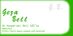 geza bell business card